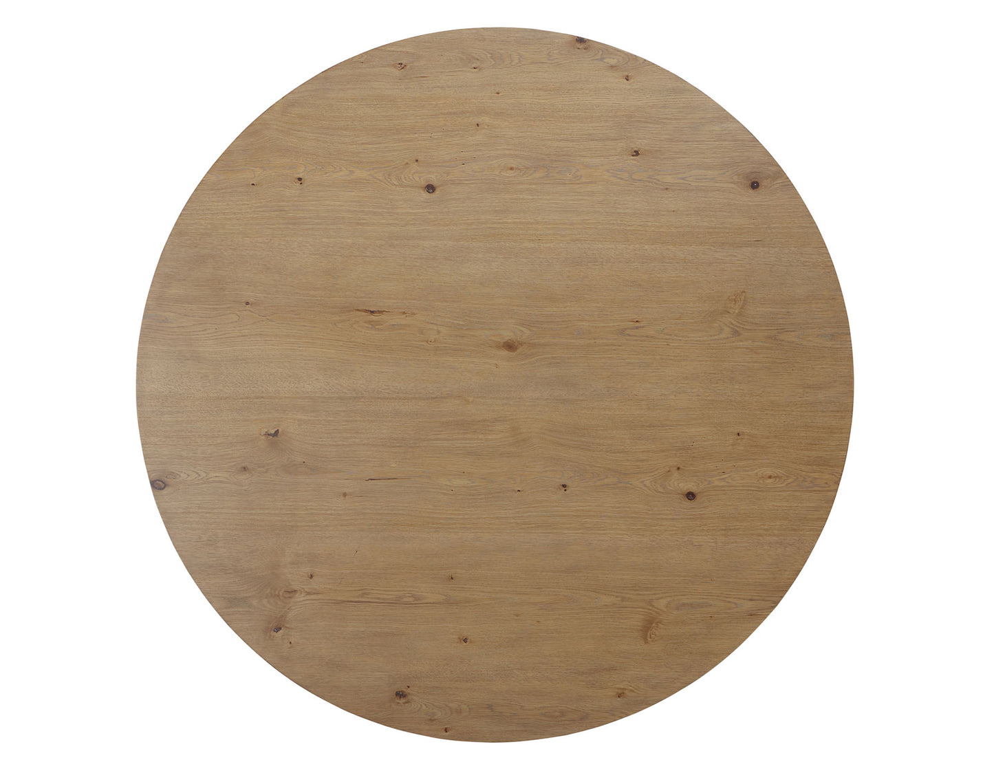 Aubrey 54″ Round Dining Table, Driftwood with Black Stretchers