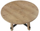 Aubrey 54″ Round Dining Table, Driftwood with Black Stretchers