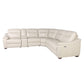CASA 6-PIECE LEATHER DUAL-POWER RECLINING SECTIONAL, IVORY
