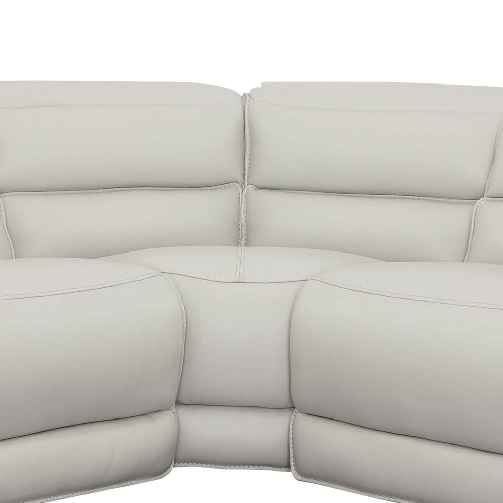 DATON 7-PIECE DUAL-POWER LEATHER RECLINING SECTIONAL, FOG