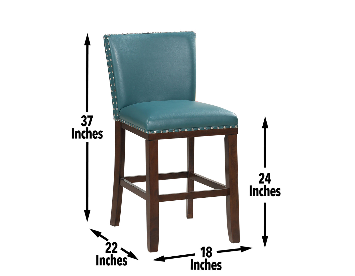 Tiffany 24″ Counter Stool, Peacock Leatherette
