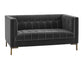 Isaac Channel Stitched Gray Velvet Loveseat