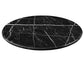 Colfax 45 inch Round Black Marquina Marble Top/White Base Dining Table