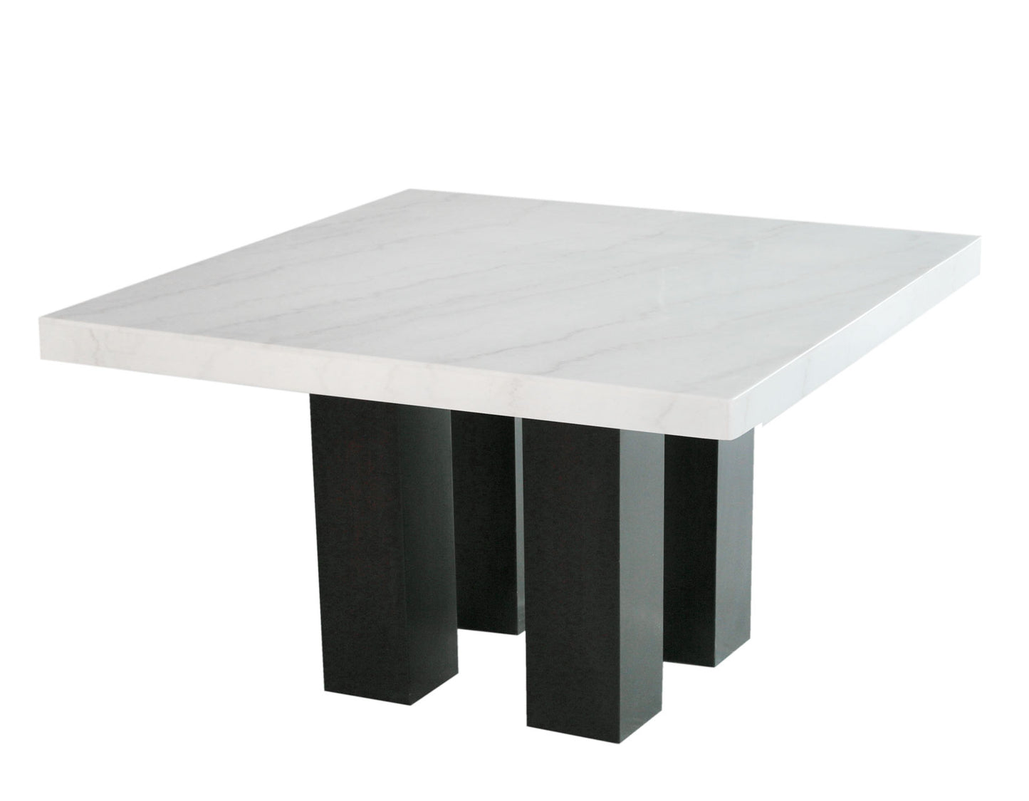 Camila 54 inch Square White Marble Top Dining Table