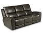 Laurel Grey 3-Piece Dual-Power Leather Motion Set(Sofa, Loveseat & Chair)