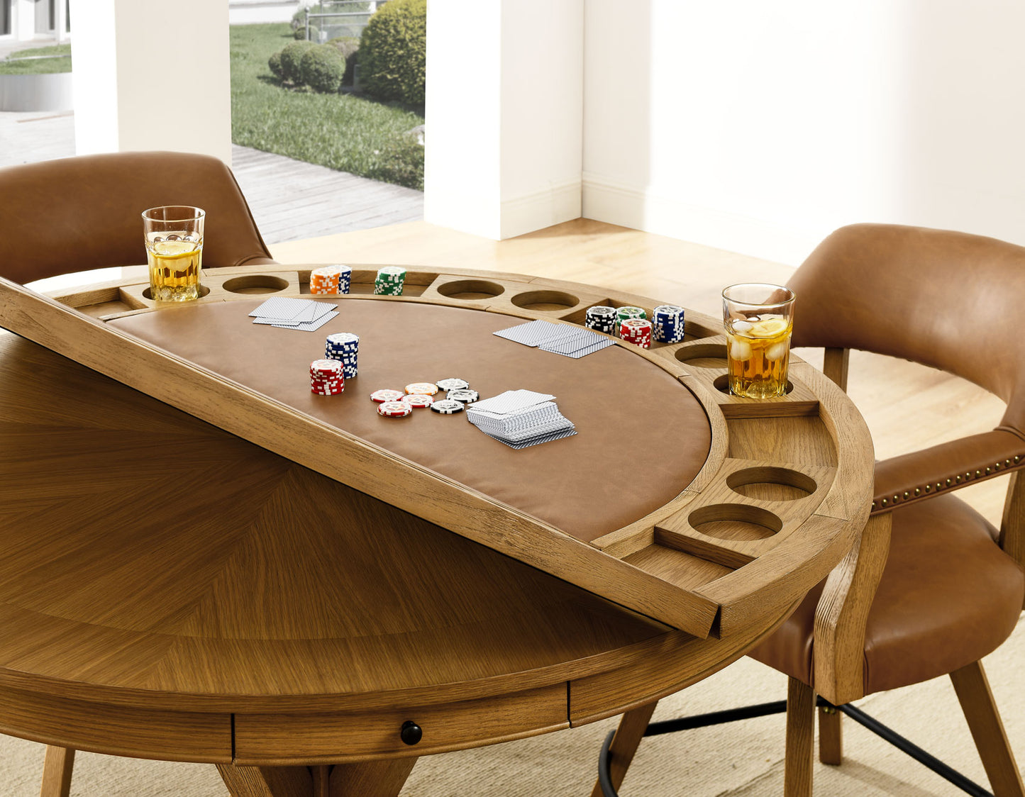 Rylie 6-Piece Counter Game Dining Set, Natural Finish