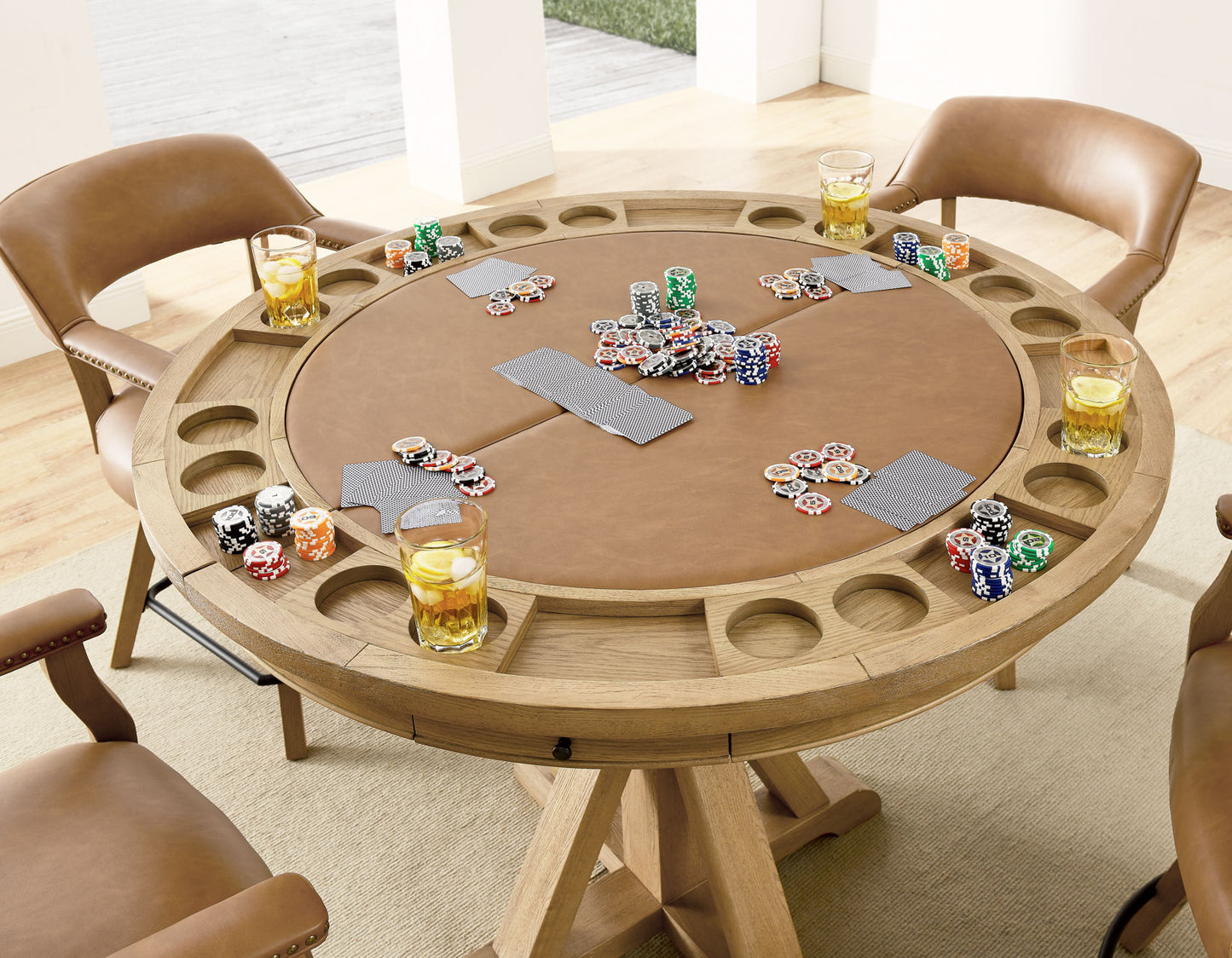 Rylie 6-Piece Counter Game Dining Set, Natural Finish