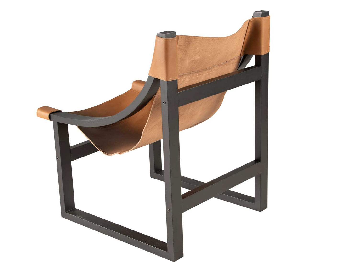 Lima Sling Chair, Natural Leather with Black Frame